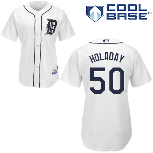 MLB Detroit Tigers #50 Holaday White Jersey