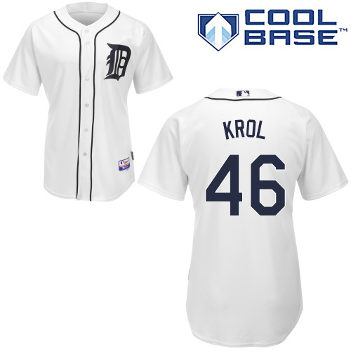 MLB Detroit Tigers #46 Krol White Jersey