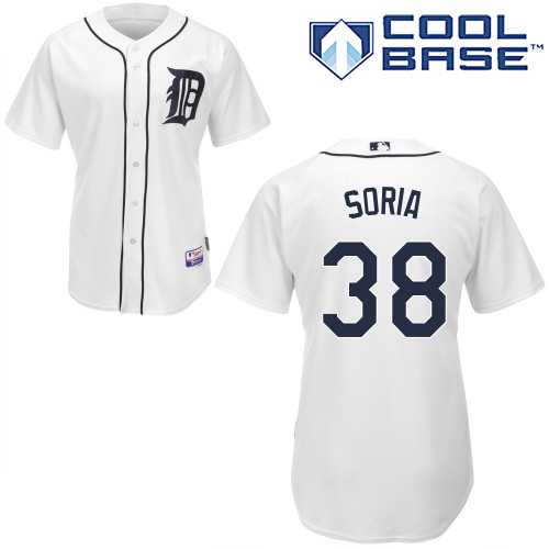 MLB Detroit Tigers #38 Soria White Jersey