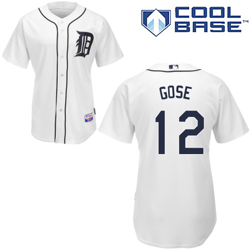 MLB Detroit Tigers #12 Gose White Jersey