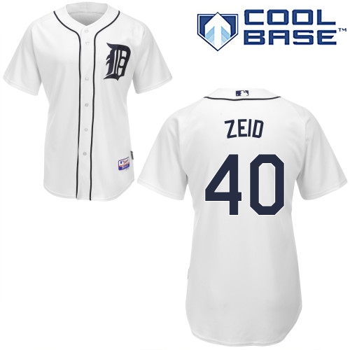 MLB Detroit Tigers #40 Zeid White Jersey