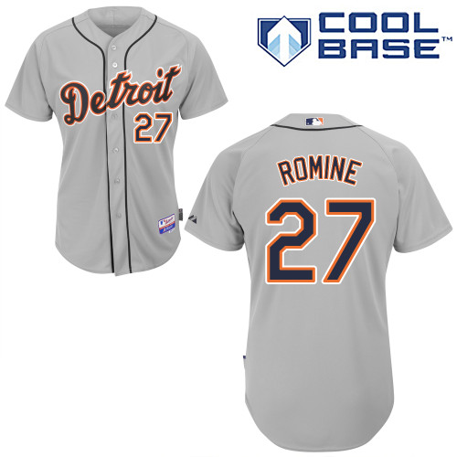 MLB Detroit Tigers #27 Romine Grey Jersey