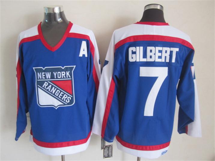 NHL New York Rangers #7 Gilbert Blue Jersey with A Patch