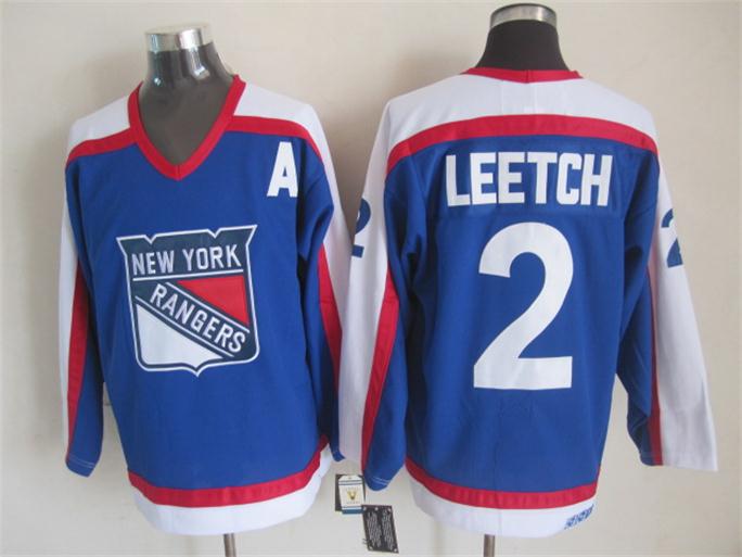 NHL New York Rangers #2 Leetch Blue Jersey with A Patch