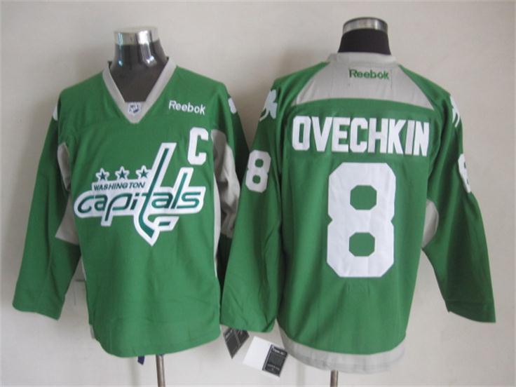 NHL Washington Capitals #8 Ovechkin Green Jersey with C Patch