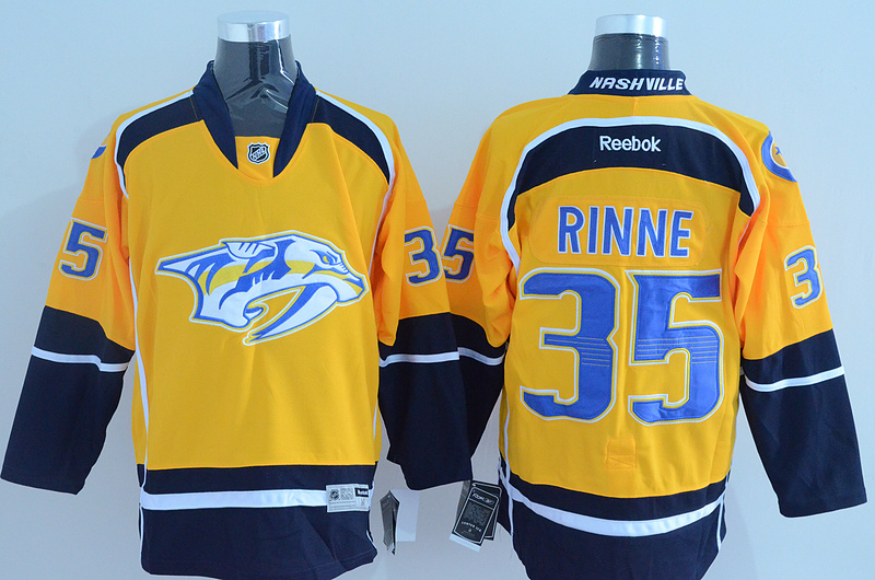 NHL Nashville Predators #35 Rinne Yellow Jersey