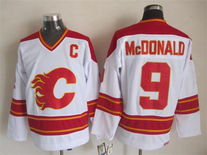 NHL Calgary Flames #9 McDonald White Jersey with C Patch
