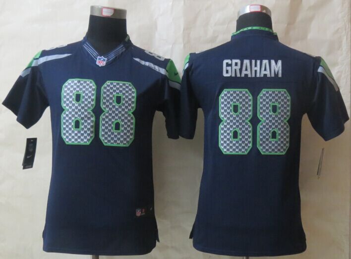 Youth Nike Seattle Seahawks 88 Graham Blue Limited Jerseys