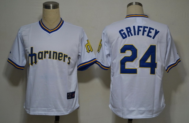 MLB Miami Marlins #24 Griffey White Throwback Jersey
