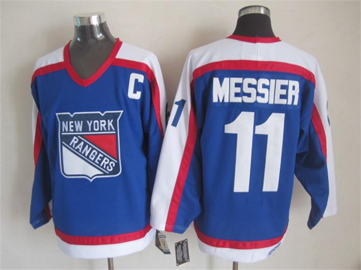 NHL New York Rangers #11 Messier Blue Jersey with C Patch