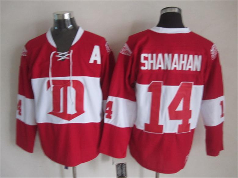 NHL Detroit Red Wings #14 Shanahan Red Jersey with A Patch