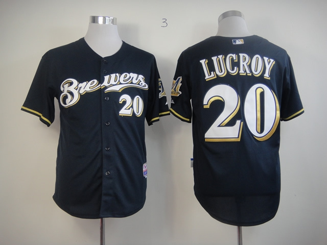 MLB Milwaukee Brewers #20 Lucroy Blue Cool Base Jersey