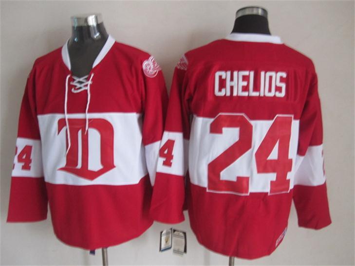 NHL Detroit Red Wings #24 Chelios Red Jersey