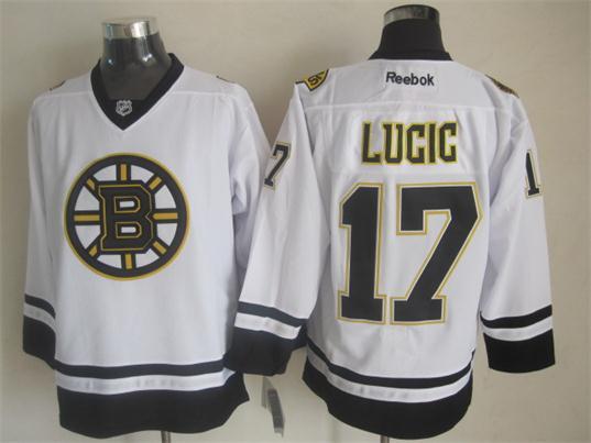 NHL Boston Bruins #17 Lugig White New Jersey with C Patch