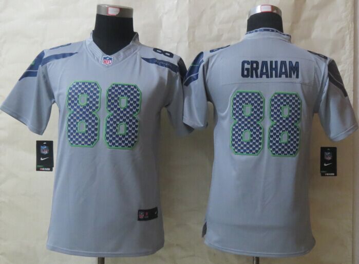 Youth Nike Seattle Seahawks 88 Graham Grey Limited Jerseys