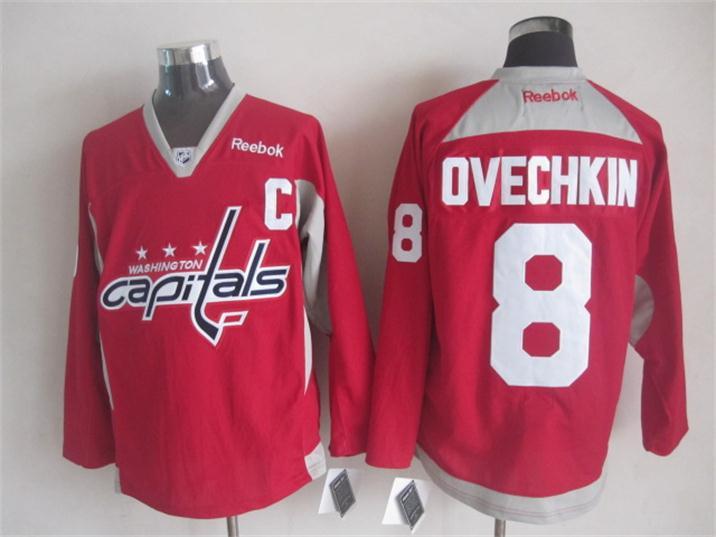 NHL Washington Capitals #8 Ovechkin Red Jersey with C Patch