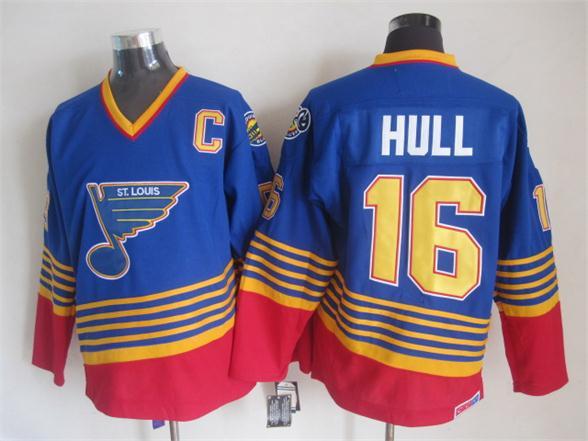 NHL St. Louis Blues #16 Hull Blue Jersey with C Patch
