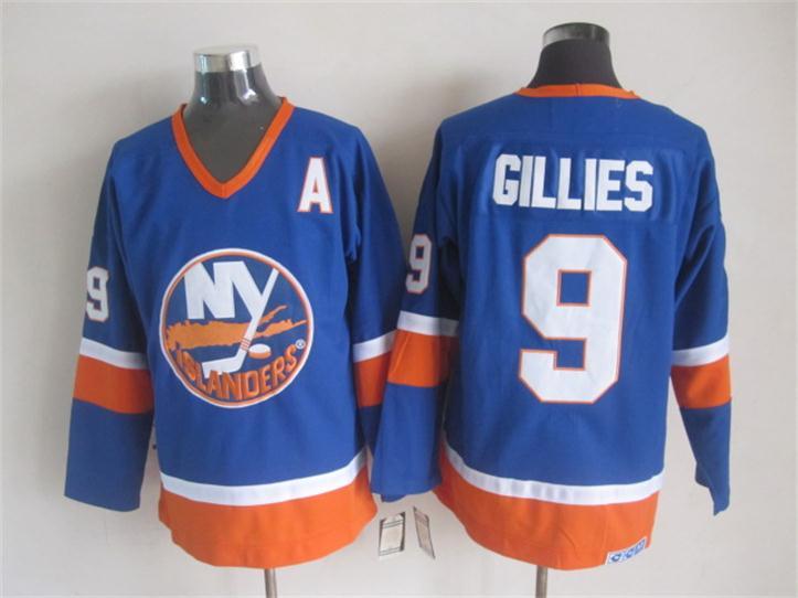 NHL New York Islanders #9 Gillies Blue Throwback Jersey with A Patch