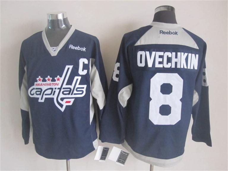 NHL Washington Capitals #8 Ovechkin Blue Jersey with C Patch