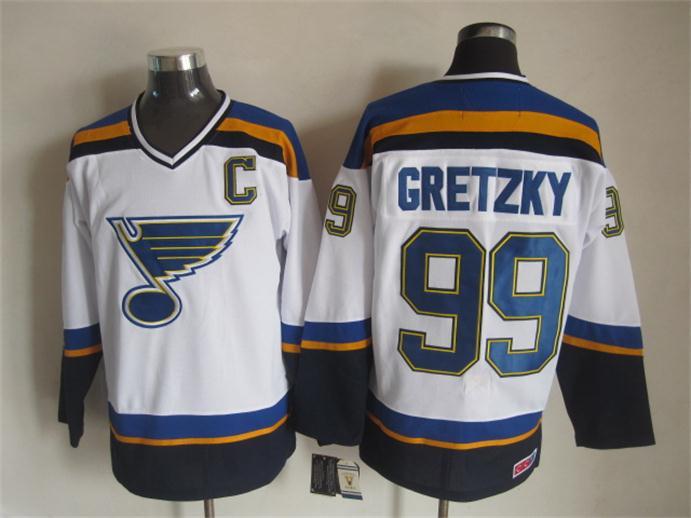 NHL St. Louis Blues #99 Gretzky White Color Jersey with C Patch