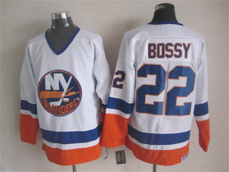 NHL New York Islanders #22 Bossy White Throwback Jersey