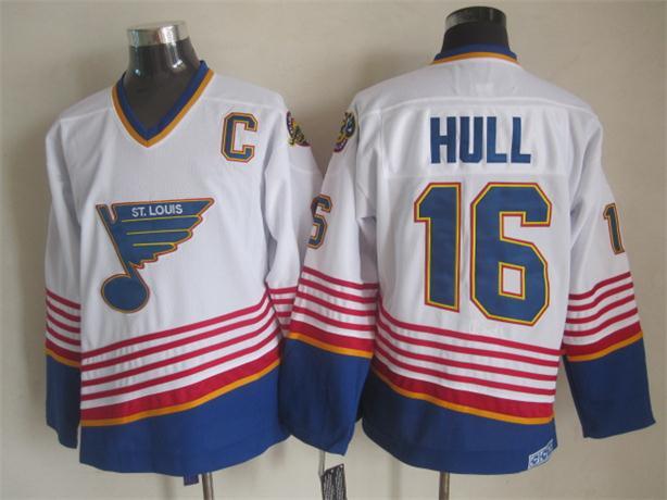 NHL St. Louis Blues #16 Hull White Jersey with A Patch
