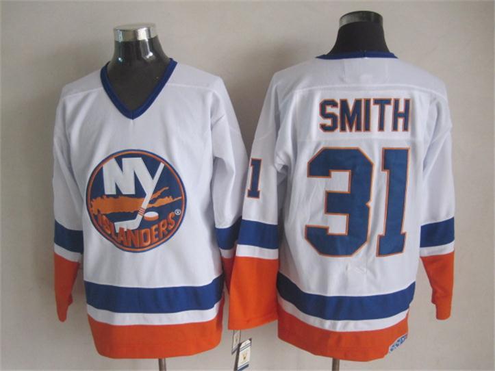 NHL New York Islanders #31 Smith White Throwback Jersey