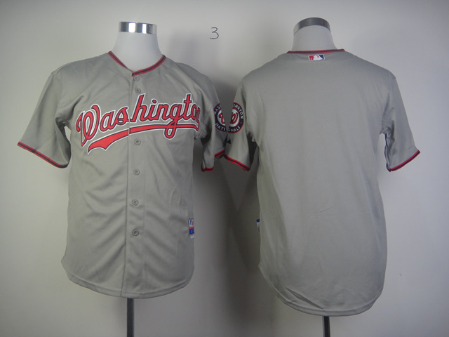 MLB Washington Nationals Blank Grey Jersey