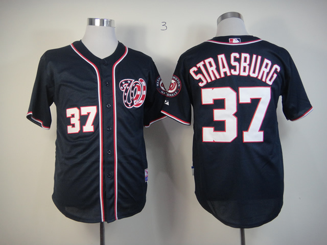 MLB Washington Nationals #37 Strasburg Blue Jersey