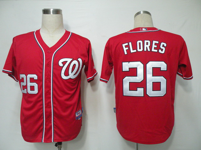 MLB Washington Nationals #26 Flores Red Jersey