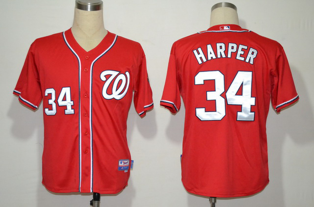 MLB Washington Nationals #34 Harper Red Color Jersey