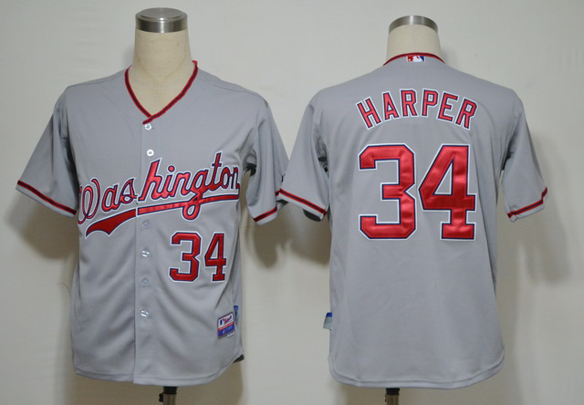 MLB Washington Nationals #34 Harper Grey Color Jersey