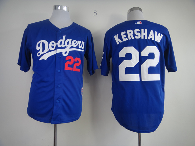 MLB Los Angeles Dodgers #22 Kershaw Blue Jersey