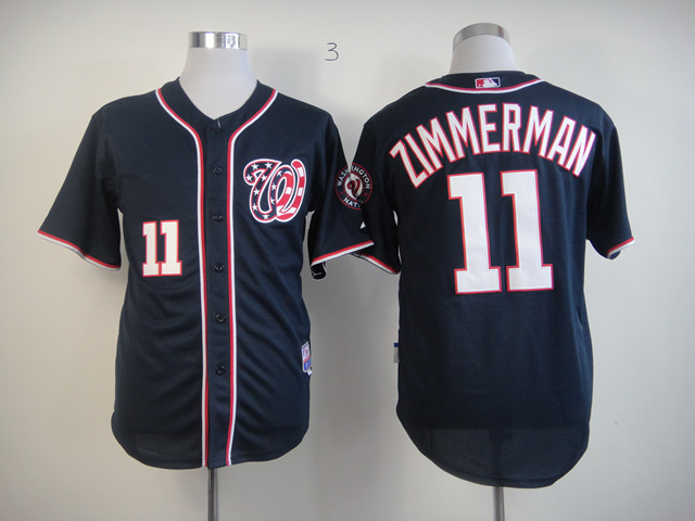 MLB Washington Nationals #11 Zimmerman Blue Jersey