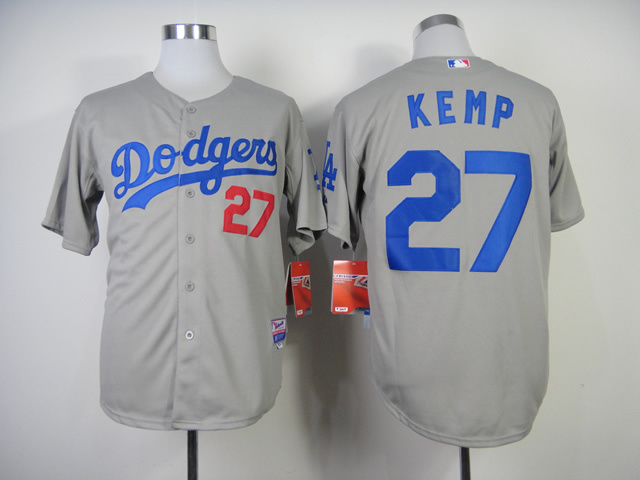 MLB Los Angeles Dodgers #27 Kemp Grey Jersey