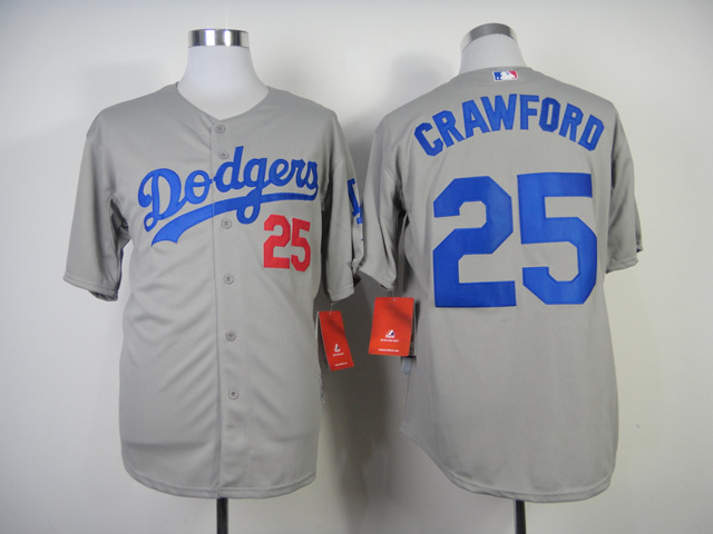 MLB Los Angeles Dodgers #25 Crawford Grey Jersey