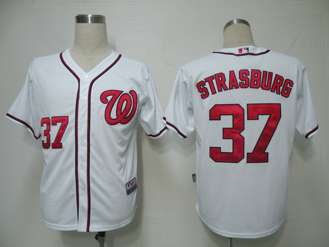 MLB Washington Nationals #37 Stephen Strasburg White Jersey