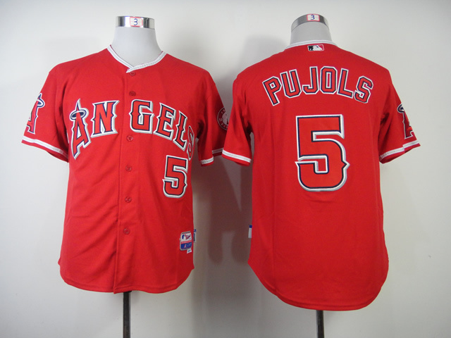 MLB Los Angeles Angels #5 Pujols Red Jersey