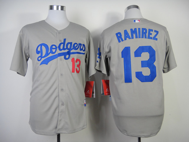 MLB Los Angeles Dodgers #13 Ramirez Grey Jersey