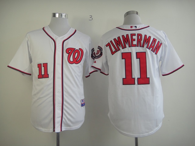 MLB Washington Nationals #11 Zimmerman White Jersey