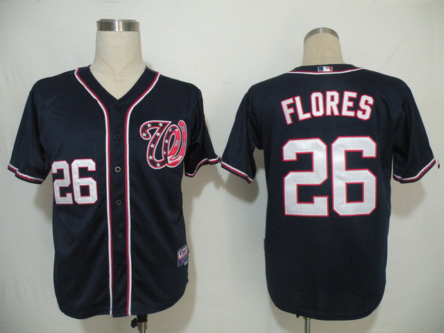 MLB Washington Nationals #26 Flores Blue Jersey