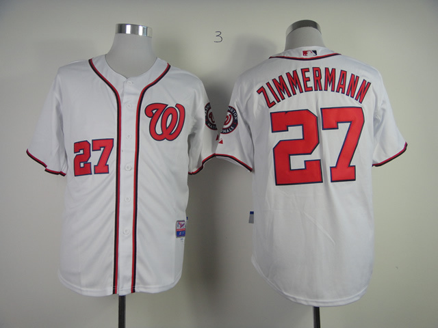 MLB Washington Nationals #27 Zimmermann White Jersey