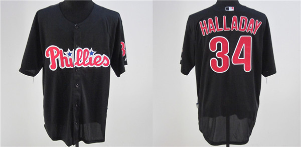 MLB Philadephia Phillis #34 Halladay Black Jersey