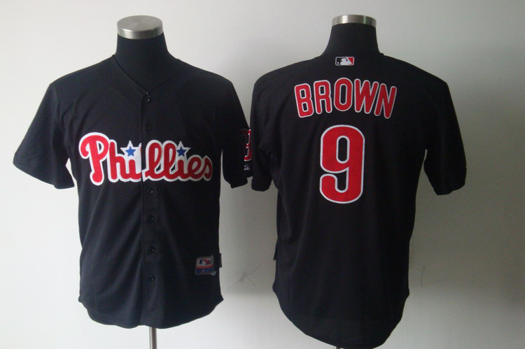 MLB Philadephia Phillis #9 Brown Black Jersey