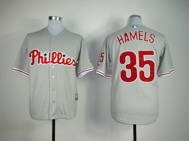 MLB Philadephia Phillis #35 Hamels Grey Jersey