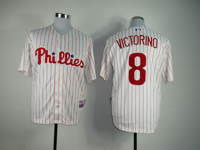 MLB Philadephia Phillis #8 Victorino White Jersey