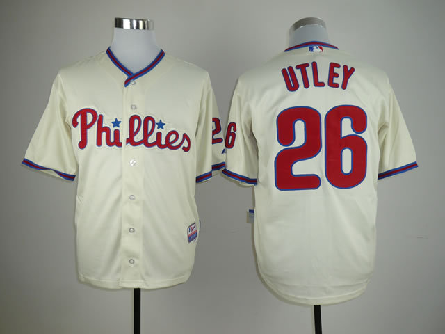 MLB Philadephia Phillis #26 Utley Cream Jersey