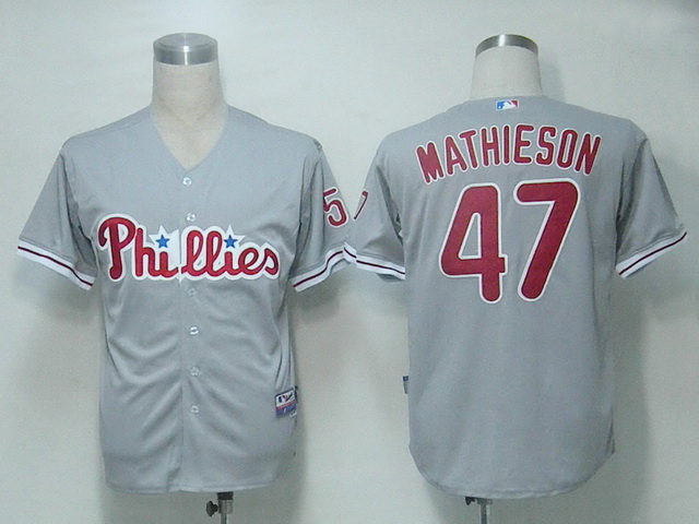 MLB Philadephia Phillis #47 Mathieson Grey Jersey