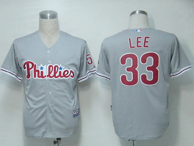 MLB Philadephia Phillis #33 Lee Grey Jersey
