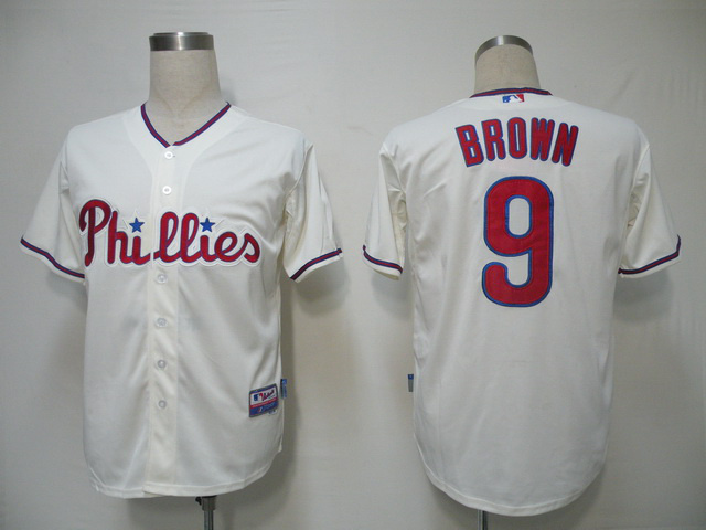 MLB Philadephia Phillis #9 Brown Cream Jersey